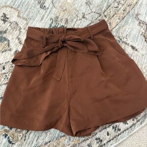 Blue Rain High Waist Brown Shorts